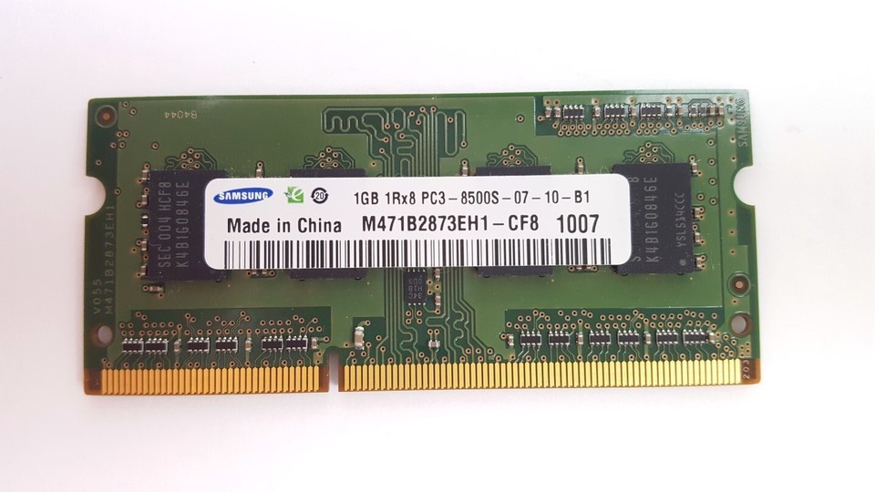 SAMSUNG 1 GB PC3 8500S 07-10-B1 LAPTOP MEMORY M471B2873EH1 -CF8 - TESTED WORKING