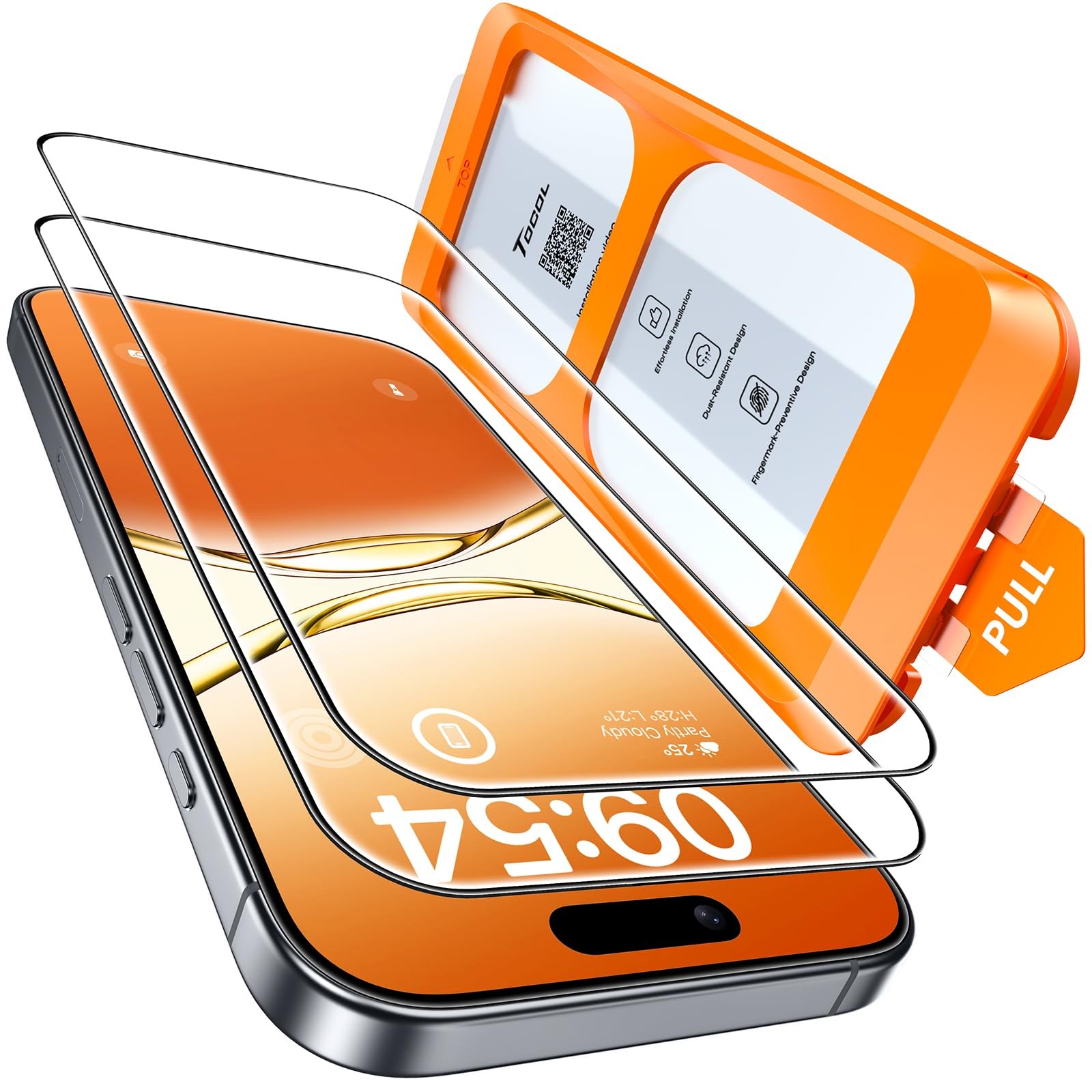 Tocol For Iphone 17 Screen Protector 6.3 Inch 9H Hardness Military Grade