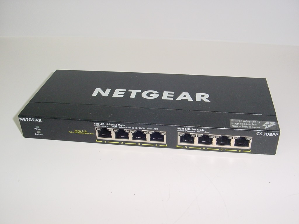 NETGEAR 8 PORT GIGBIT ETHERNET UNMANAGED HIGH POWER POE+ SWITCH FLEXPOE GS308PP