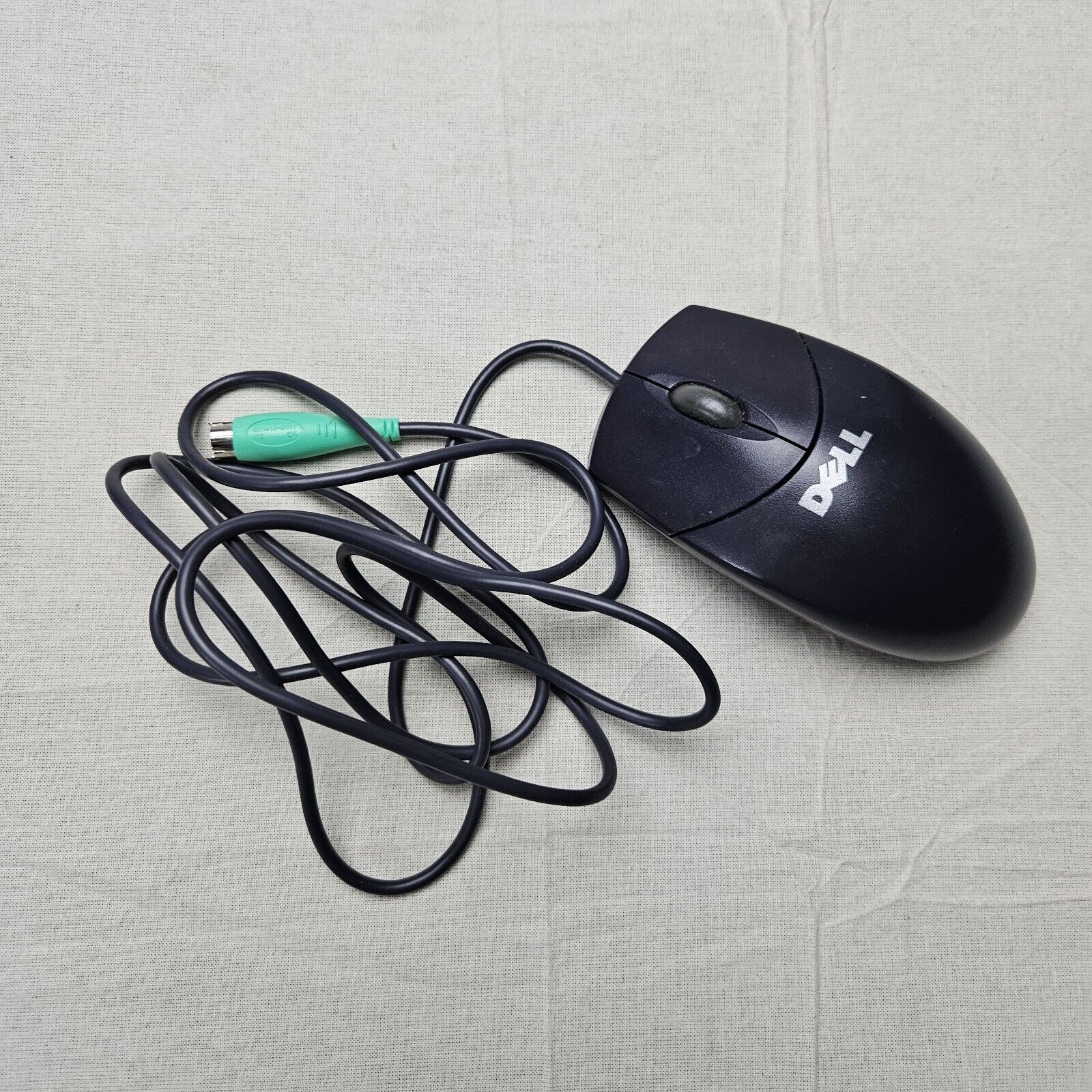 VTG Dell Logitec M-369 PS/2 Wired Ball Mouse Retro Black