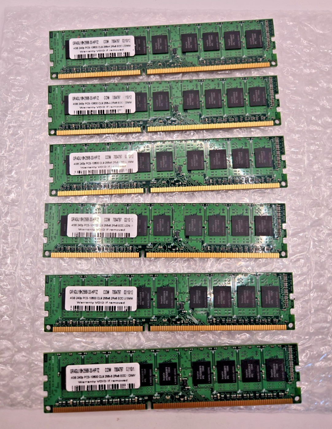 Desktop RAM DDR3 PC3 24GB (6 X 4GB) 240p 10600 CL9 ECC Tested
