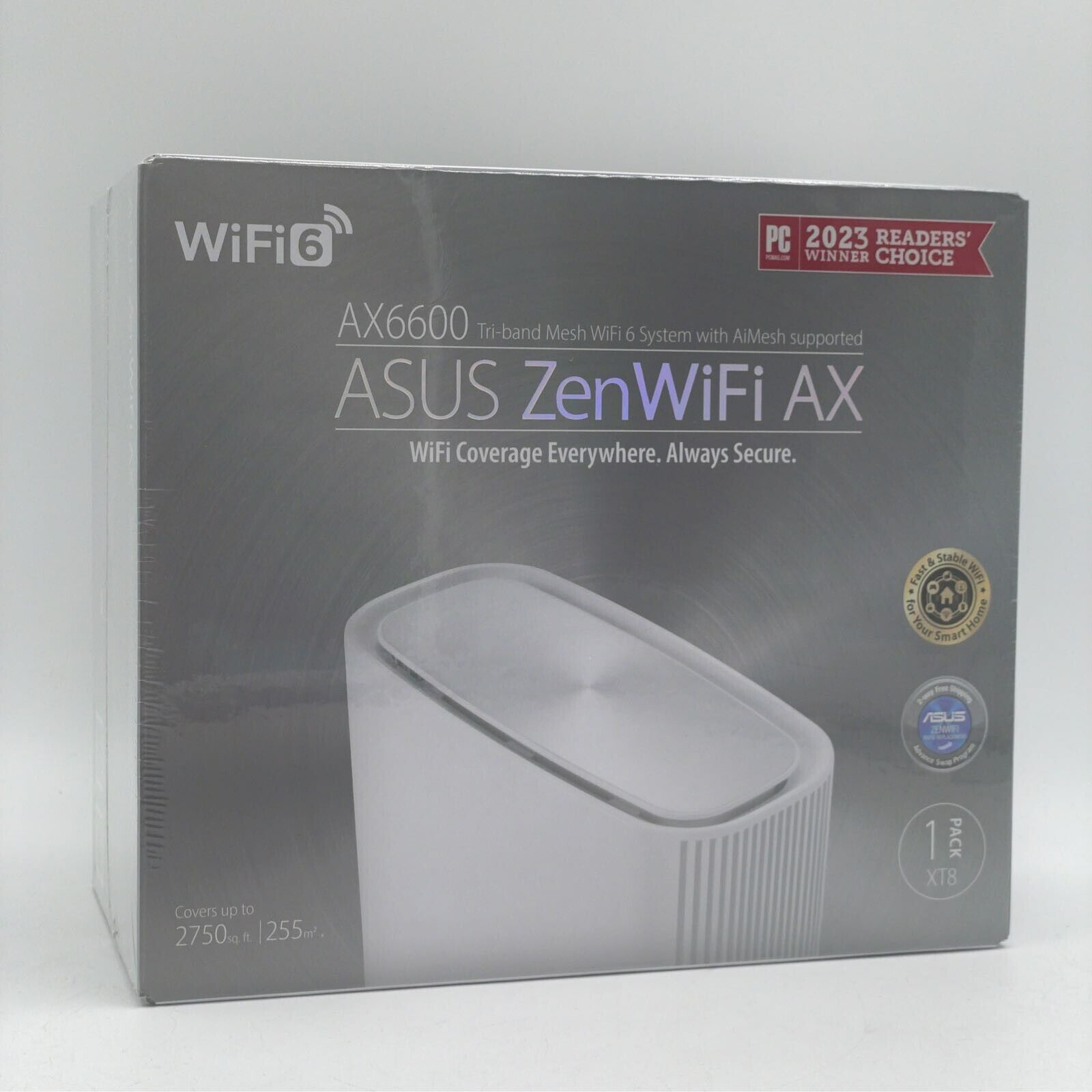 ASUS ZenWiFi XT8 AX6600 Tri-Band WiFi 6 AiMesh System Router (1-pack) - White