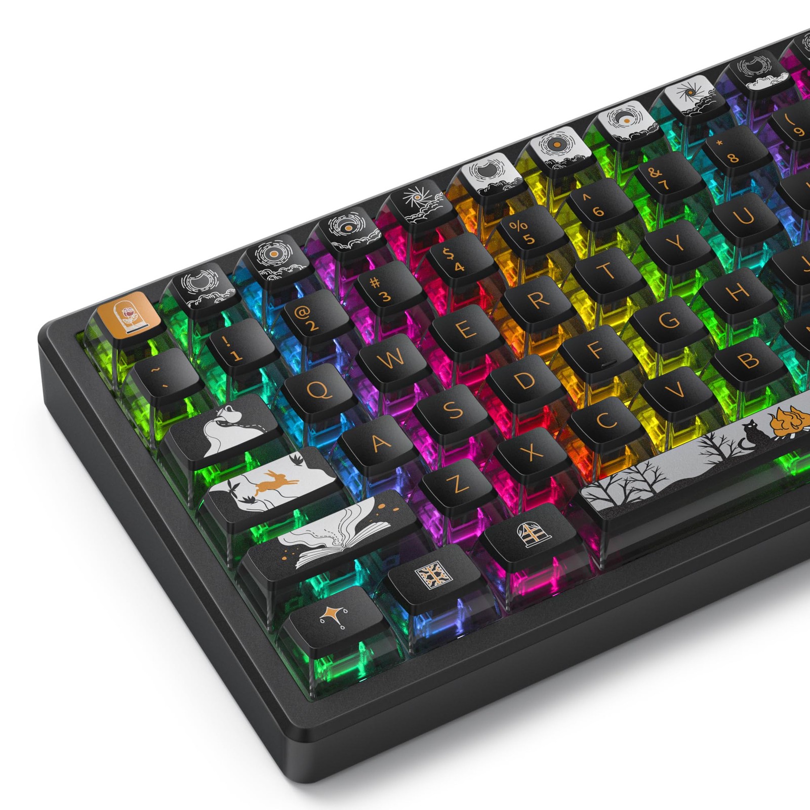 116 Keys Punk Pudding PBT Keycaps Transparent ASA Profile Doubleshot Fairy