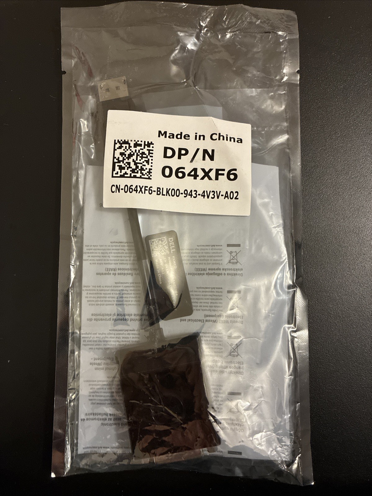 OEM Dell DisplayPort to DVI Adapter DP/N 064XF6 New Sealed 