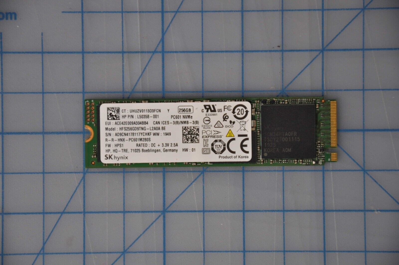 HP 256GB PCIE NVME TLC SSD - L69251-001