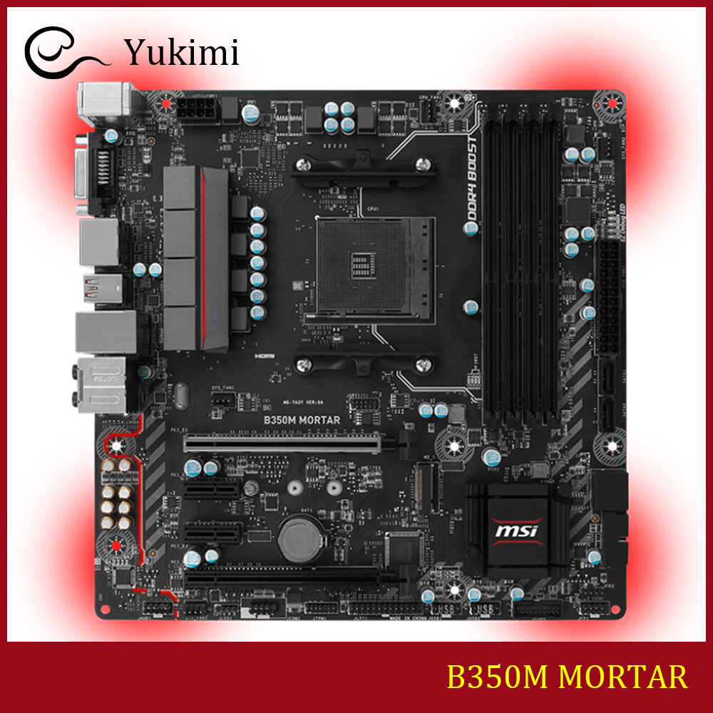 FOR MSI B350M MORTAR 64GB AM4 AMD DVI-D HDMI Micro-ATX Motherboard