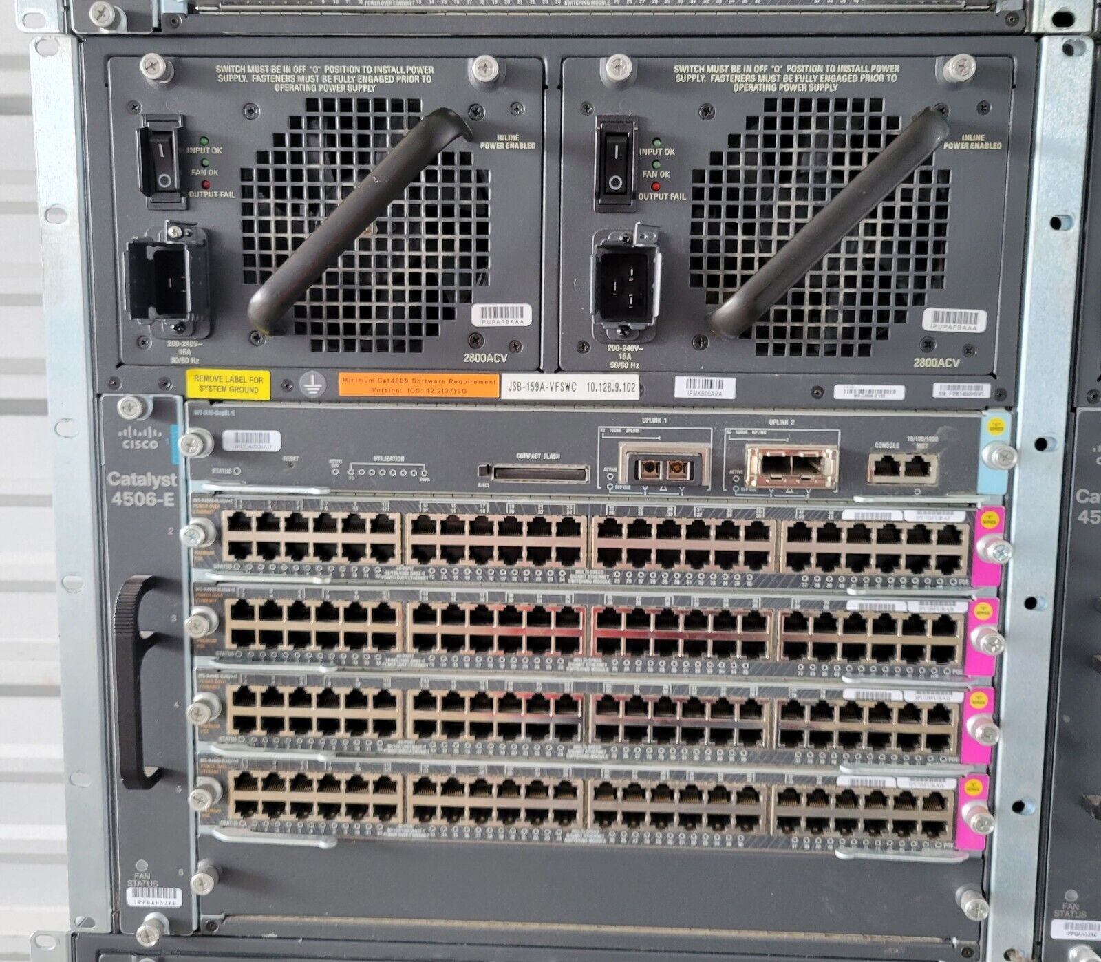 Cisco Catalyst WS-C4506-E Switch (1)WS-X45-Sup6L-E & (4)WS-X4648-RJ45V+E