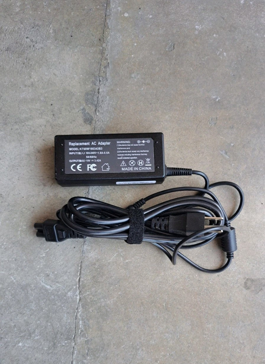 19V 3.42A Replacement AC Adapter Model KT60W190342B3 100-240V 1.8A-0.6A 