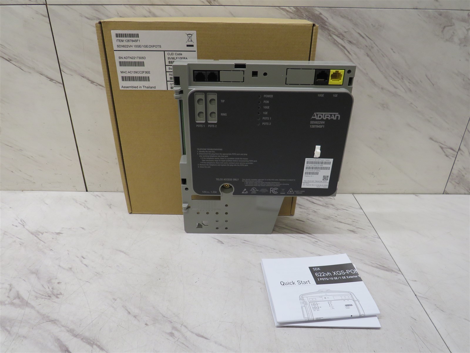 Open Box Adtran SDX 622vh Hardened 10GE/1GE XGS-PON ONT with VoIP