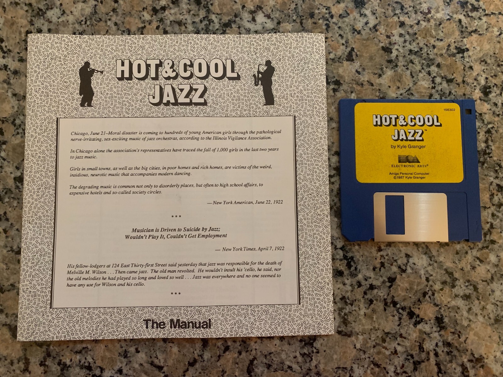 HOT & COOL JAZZ WITH MANUAL PROGRAM COMMODORE AMIGA 3.5" TESTED NEAR MINT