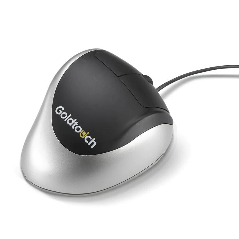 Goldtouch Right-Handed Comfort MOUSE – USB Wired Black/Silver KOV-GTM-R