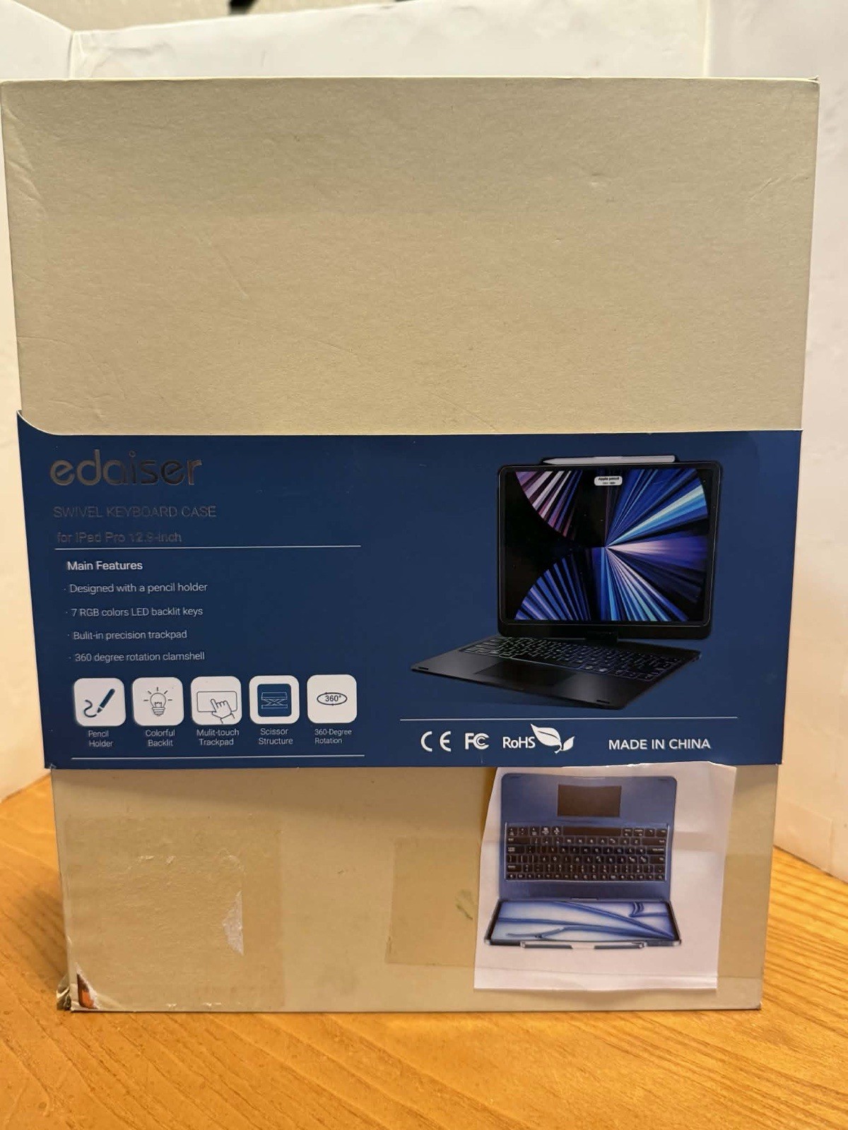 edaiser iPad Pro 12.9 Keyboard Swivel Keyboard