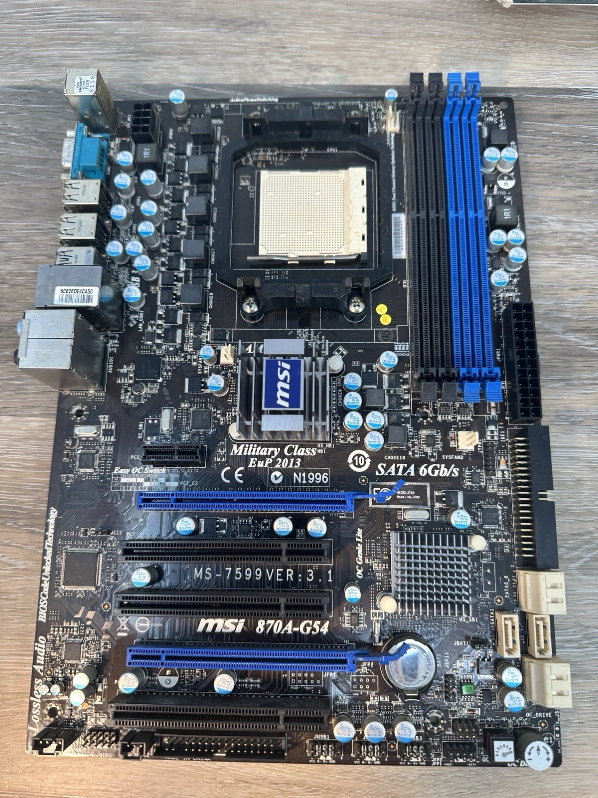 MSI 870A-G54, Socket AM3, AMD Motherboard MS-7599 Ver: 3.1 Untested