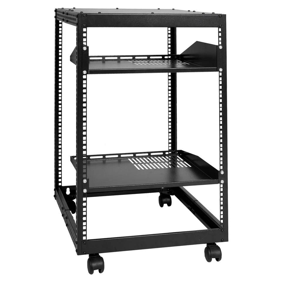 15U 4 Post Open Frame Server Rack Network Enclosure 23''-40'' Adjustable