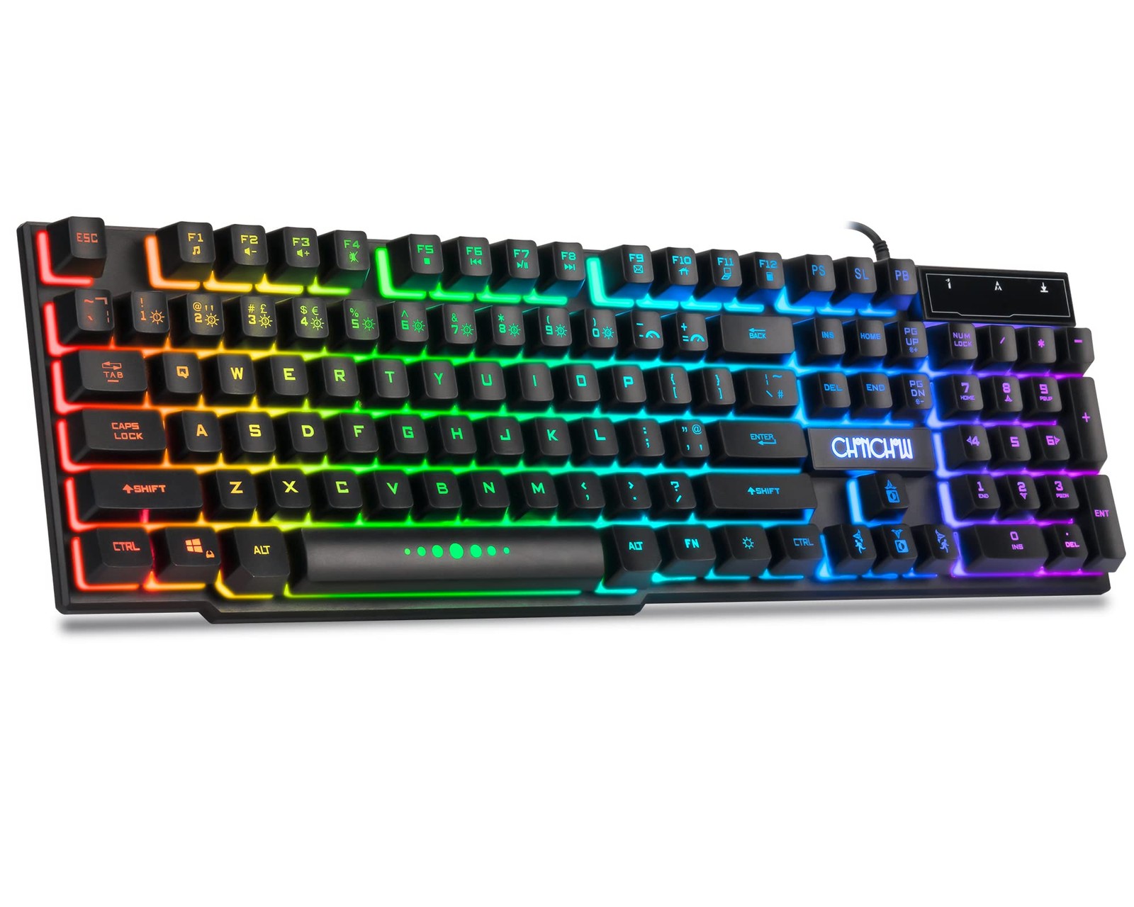 CHONCHOW Wired Gaming Keyboard for Mac PC PS5 PS4 Xbox One Gamers, RGB Black