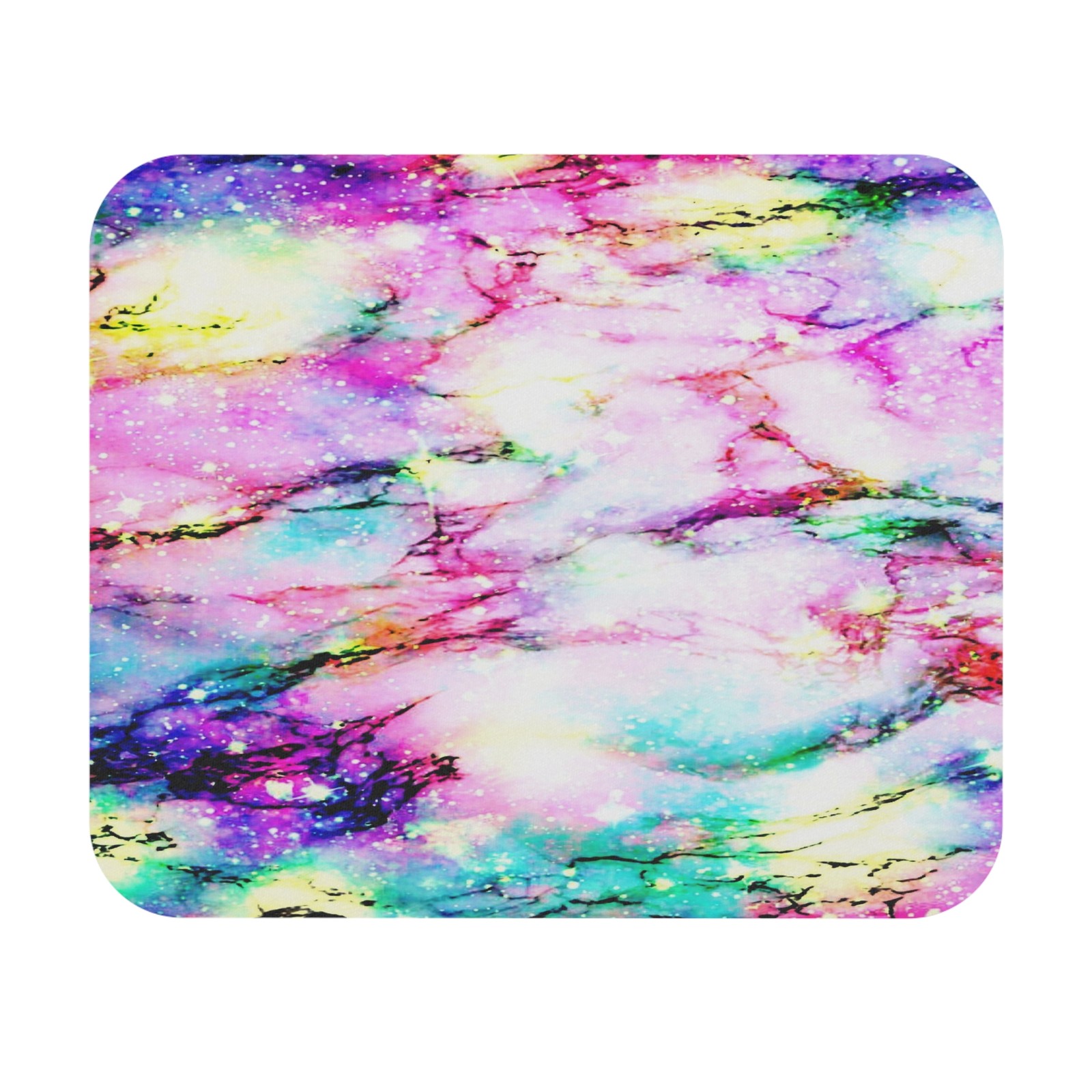 Pastel Galaxy Marble Mouse Pad | Colorful Nebula Desk Mat