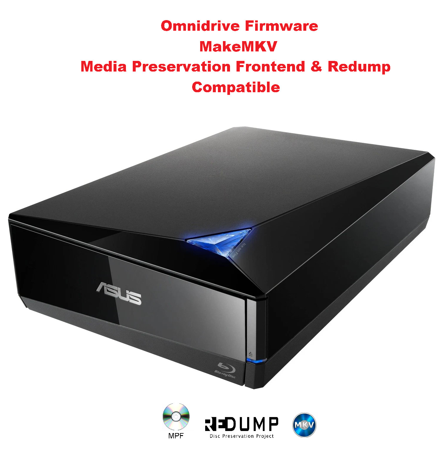 Asus TurboDrive BW-16D1H-U External Blu-Ray Writer Omnidrive & MakeMKV Firmware