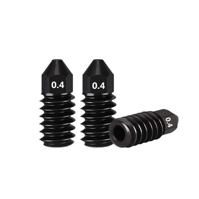 3 Pcs 0.4mm Hardened Steel Nozzles for Bambu Lab A1/A1 Mini hotend, Removable No