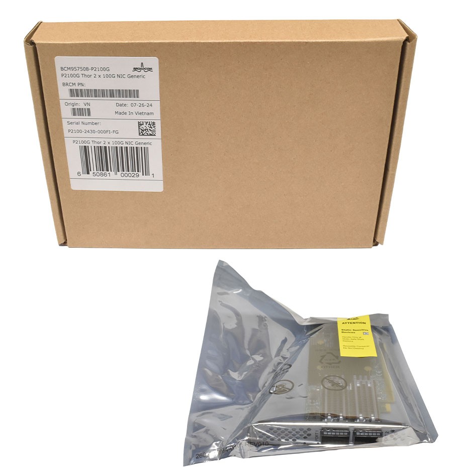 Broadcom NetXtreme BCM957508-P2100G Thor DP 100G QSFP56 Network Card LP/FP NEW