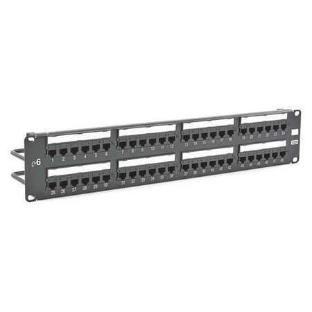 Hubbell Premise Wiring Hp648 Patch Panel,3.46In.H,6 Category,Steel