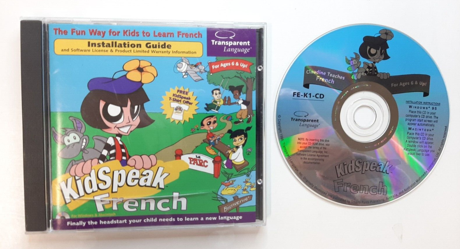 KidSpeak French PC CD‑ROM (1998) Transparent Language Educational Game Ages 6+