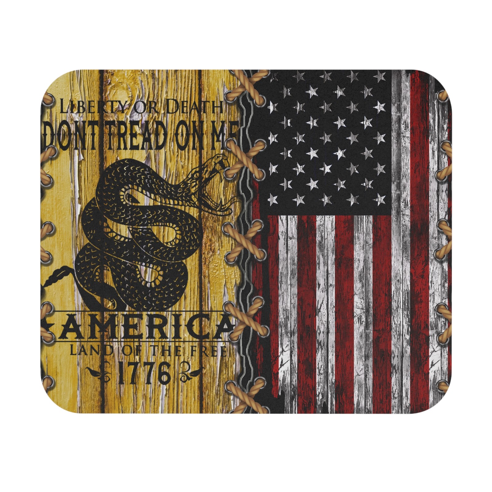 Don’t Tread On Me Gadsden Snake Mouse Pad | American Flag Rustic