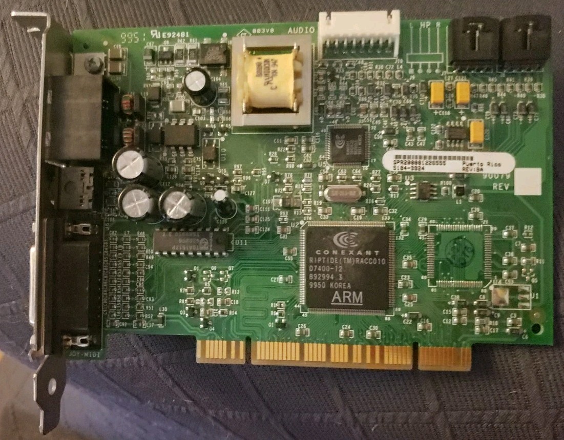 Vintage HP Conexant Riptide PCI Sound Modem Game Port Combo Card 5184-3924 90079