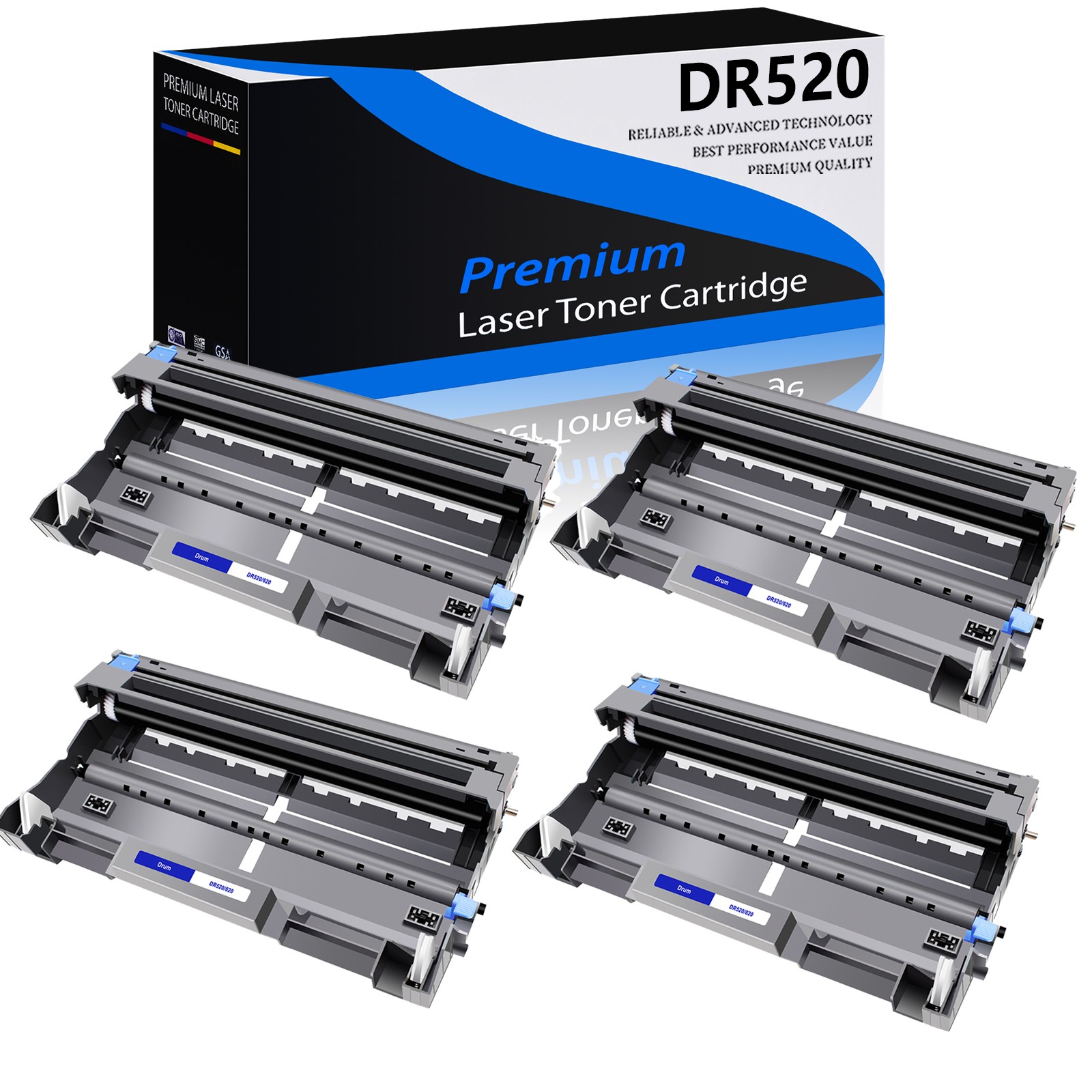 4 Pack DR520 Drum For Brother HL-5280DW HL-5280DWLT HL-5240LT HL-5240 MFC-8460N