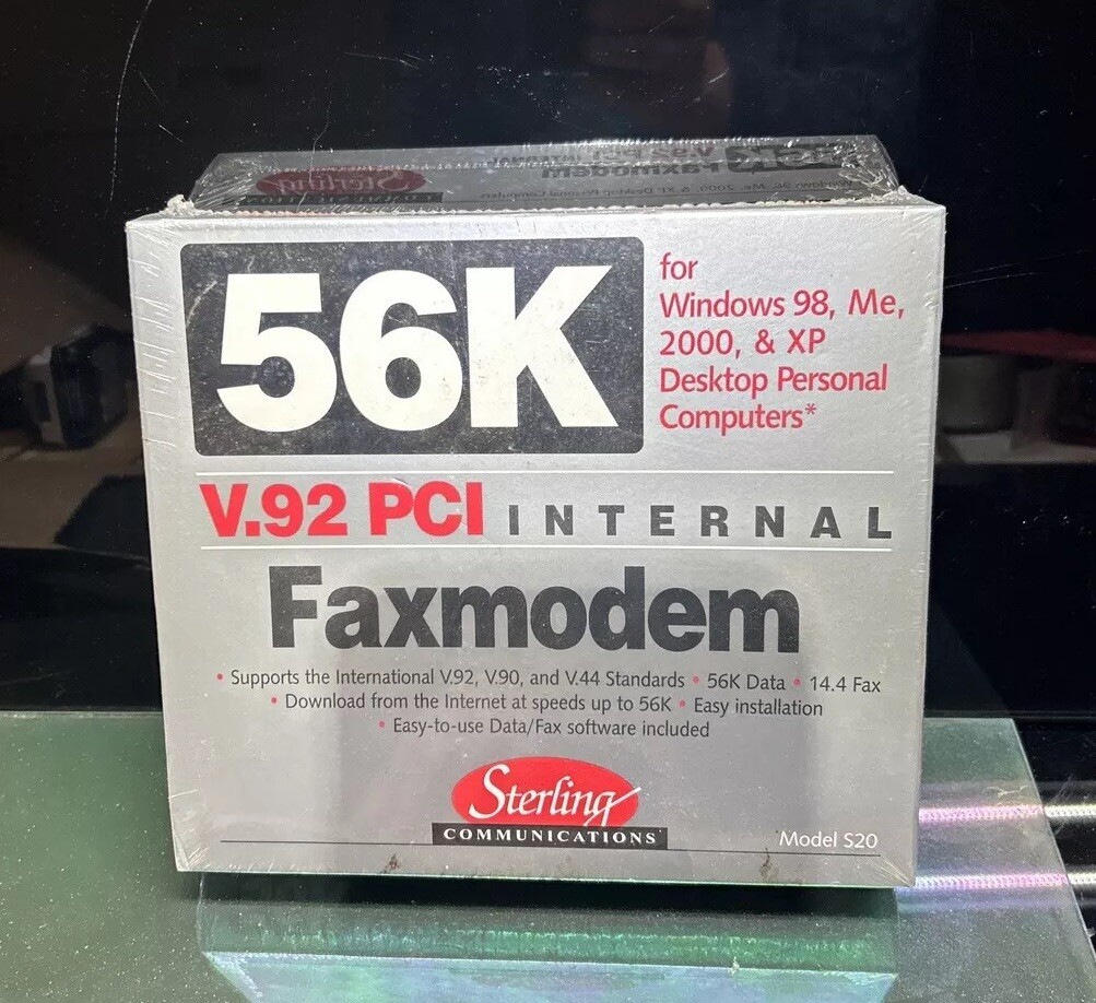 56k V.92 PCI INTERNAL FAX MODEM / Sterling communications/ Model S20 / NOS