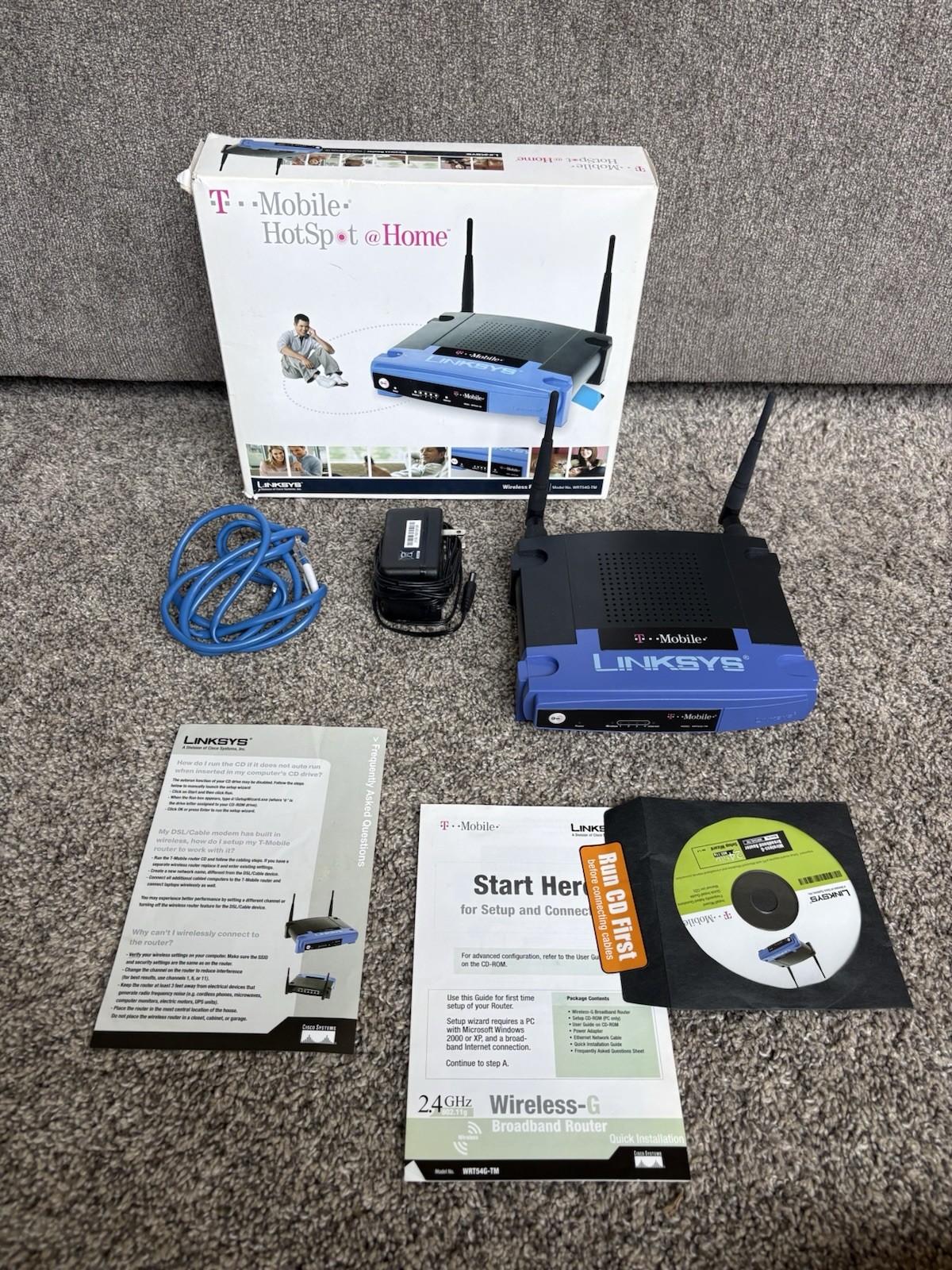 T-Mobile HotSpot @Home Linksys WRT54G-TM Wireless-G Router Complete Vintage