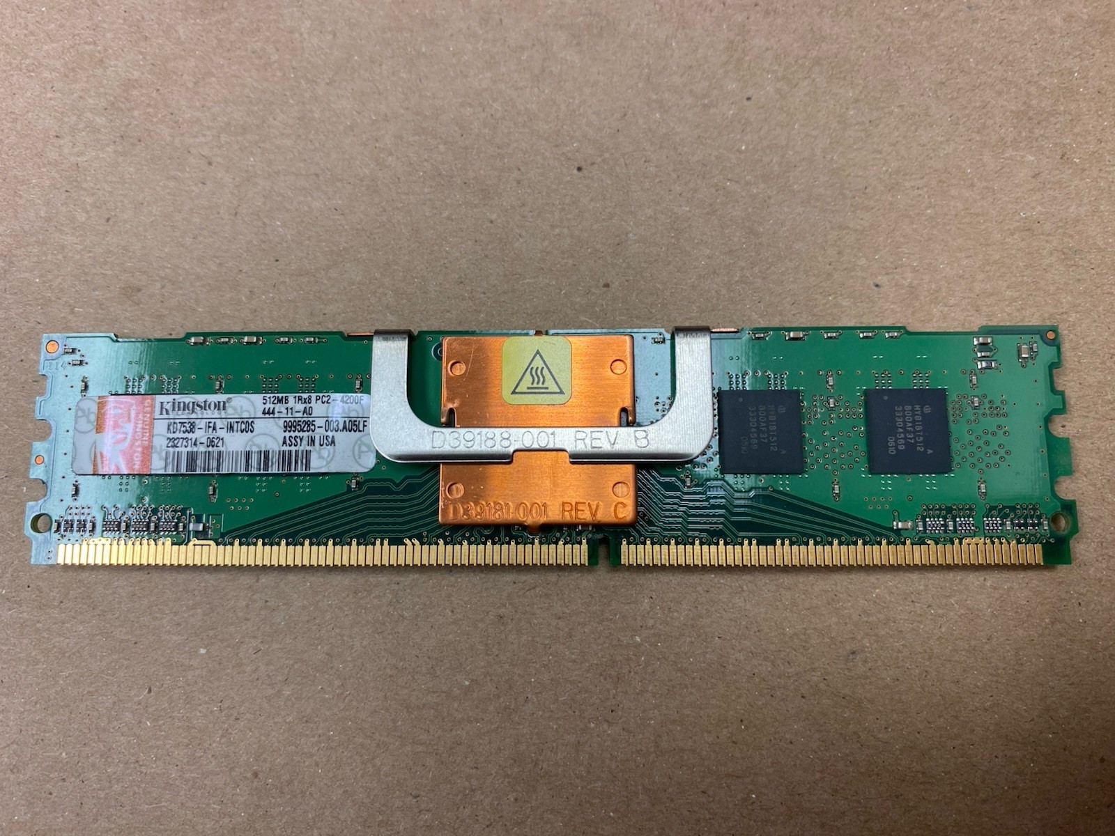Kingston 512MB 1Rx8 PC2-4200F-444-11-A0 ECC Memory 