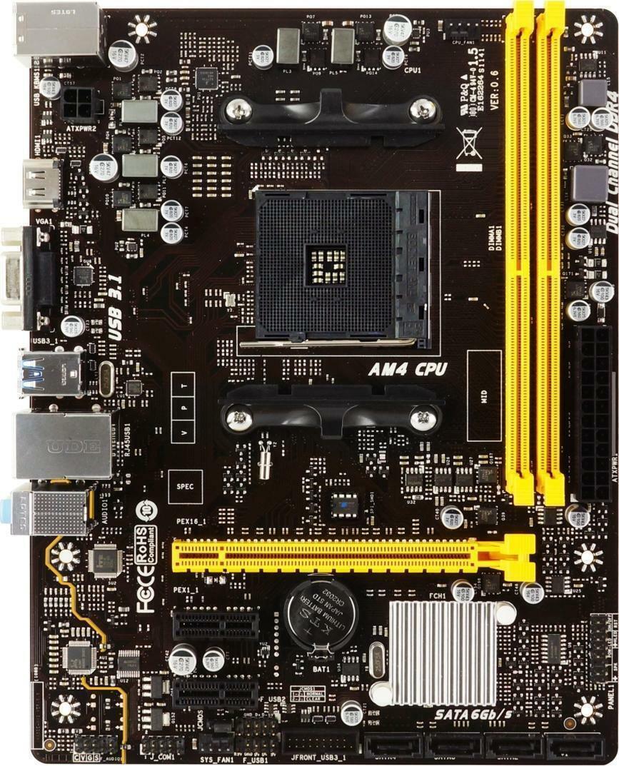 Biostar A320MH Motherboard AMD A320 Socket AM4 DDR4 Micro-ATX VGA USB 3.2 Ryzen