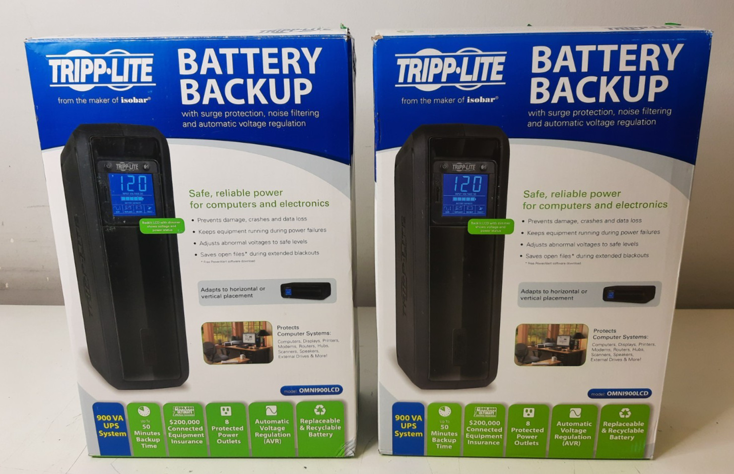 (2x) Tripp Lite OMNI900LCD Uninterruptible Power Supply - Tested - No Batteries