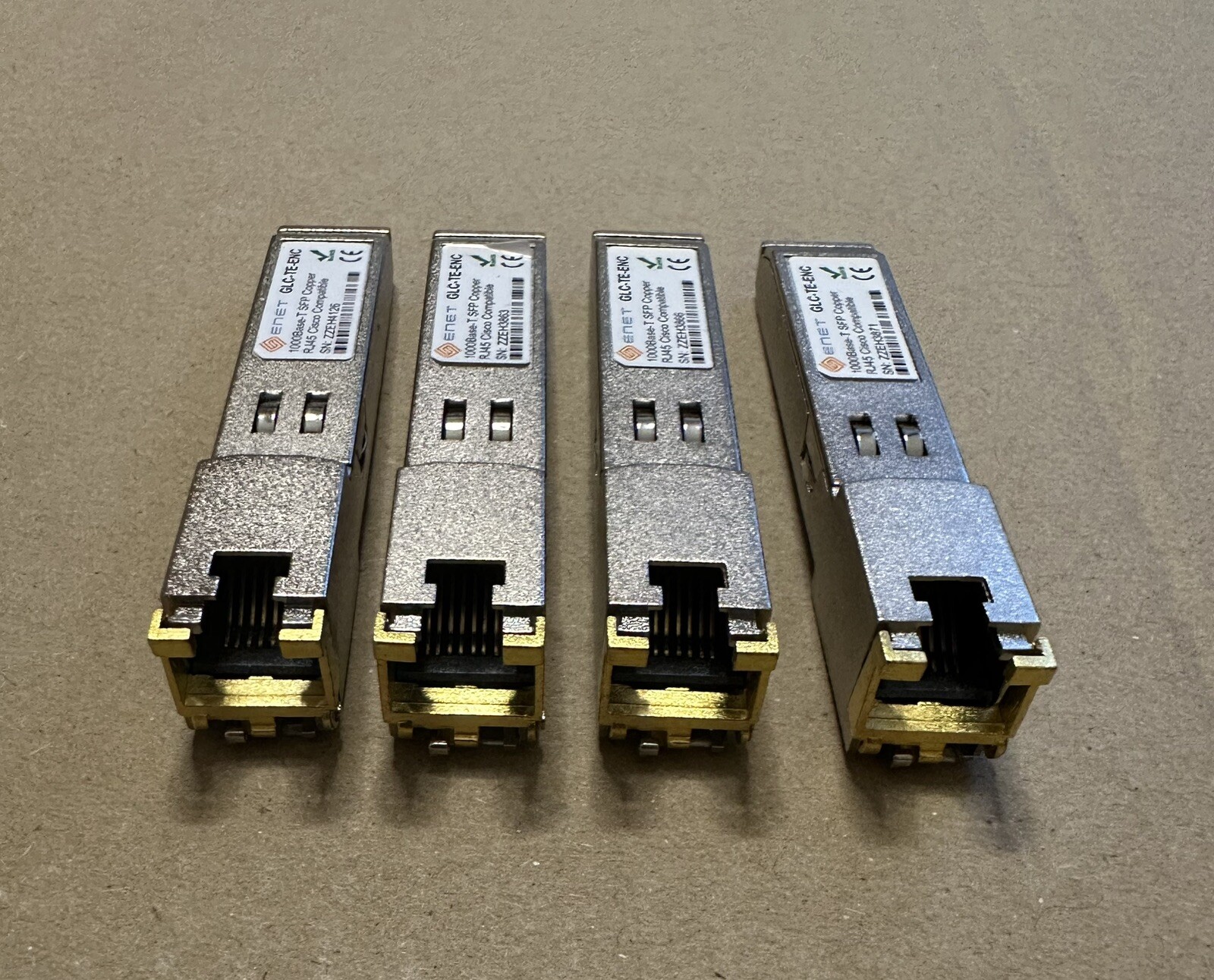ENET GLC-TE-ENC SFP 10/100/1000Base-t COPPER RJ45 Transceiver Module, set of 4
