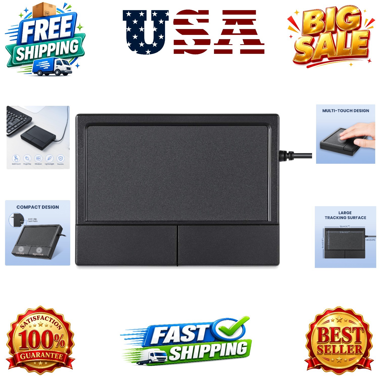 PERIPAD-504 Wired USB Touchpad, Portable Trackpad for Desktop and Laptop User...