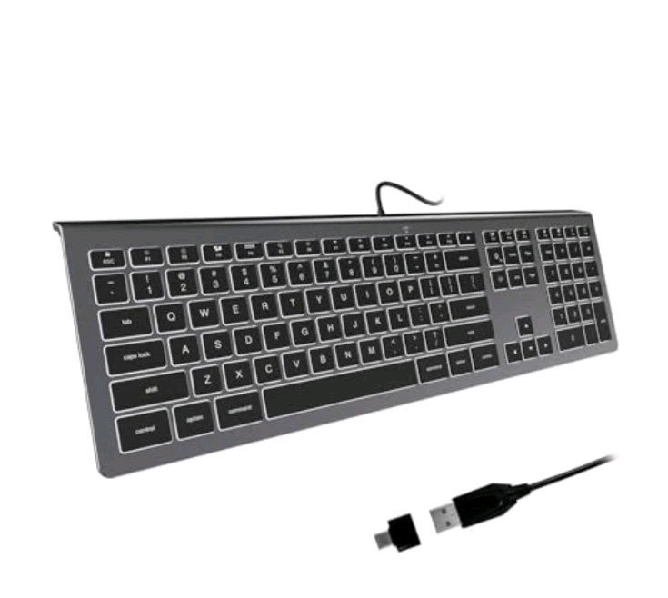 B.FRIENDIT USB Wired Keyboard for Mac w/ White Backlight for iMac, MacBook 
