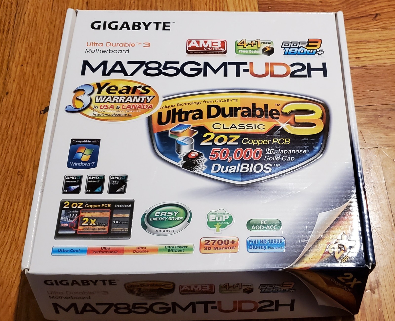 Gigabyte MA785GMT-UD2H Socket AM3 Motherboard AMD Athlon II Phenom II