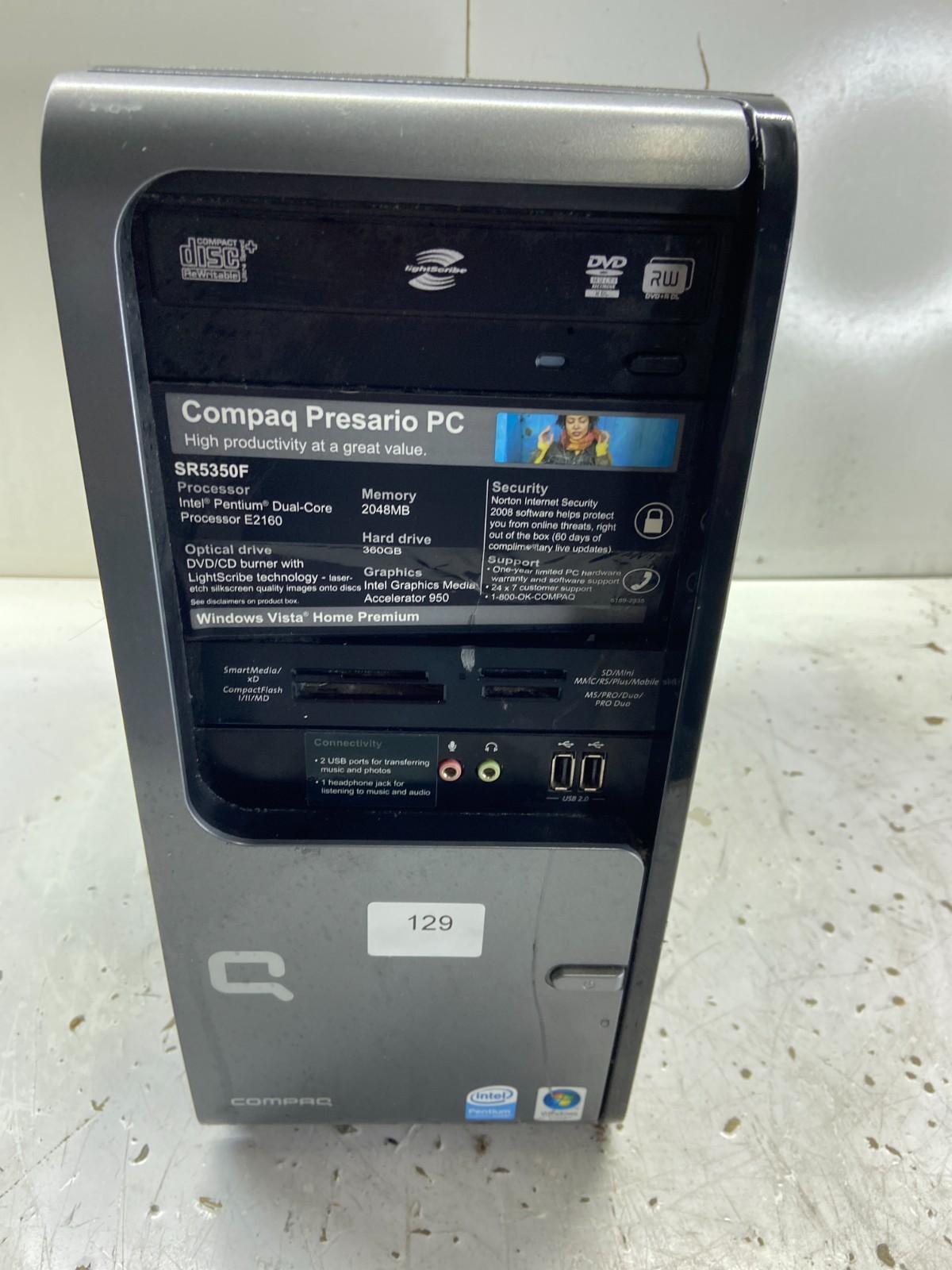 Compaq SR5350F Intel Pentium Dual E2180 2.00GHz 2GB NO HDD