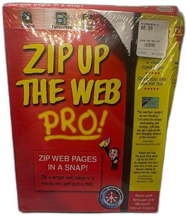 Zip Up The Web Pro 1999 Insight Development PC Software Sealed New Box