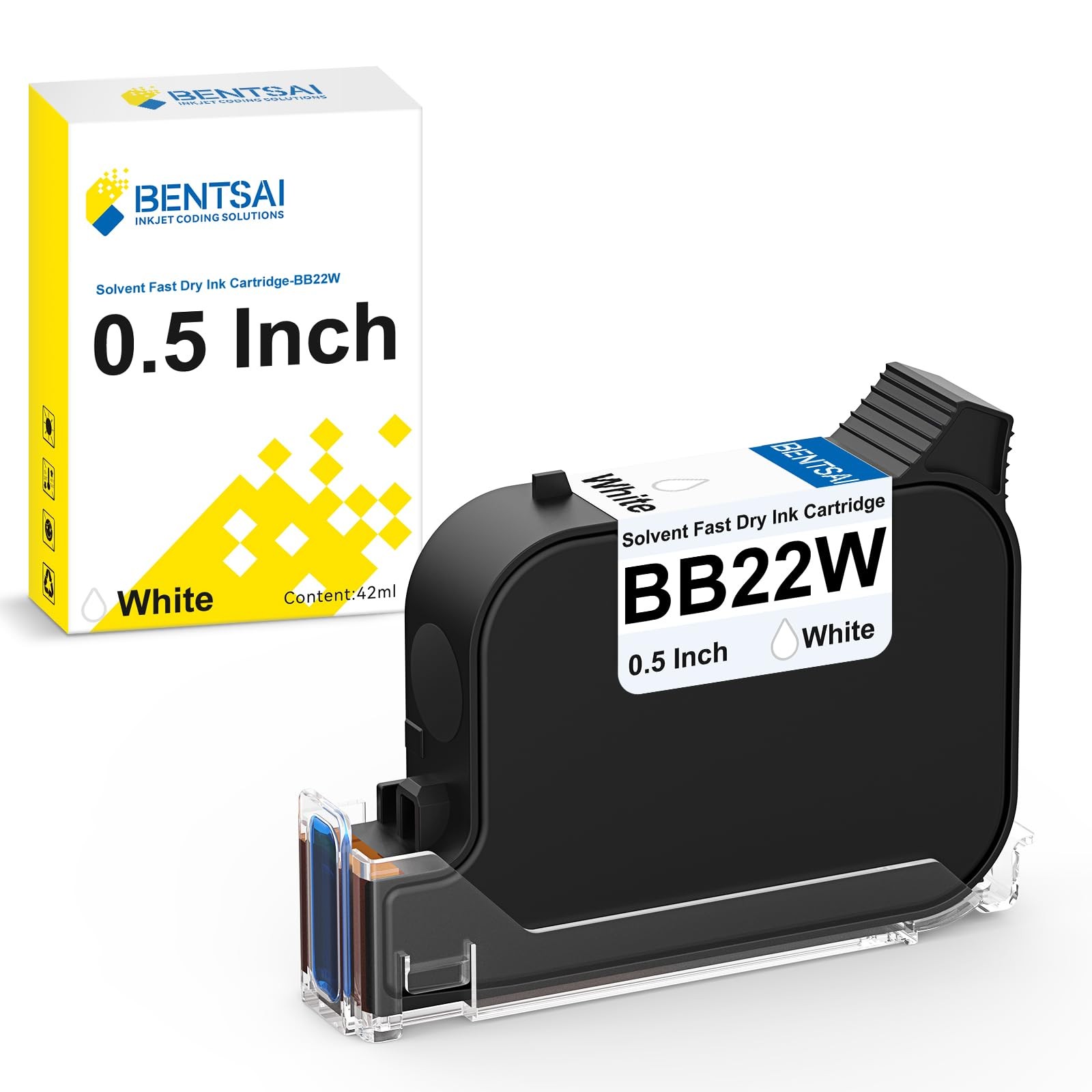 BENTSAI BB22W 0.5 Inch Print Height Original Height, White