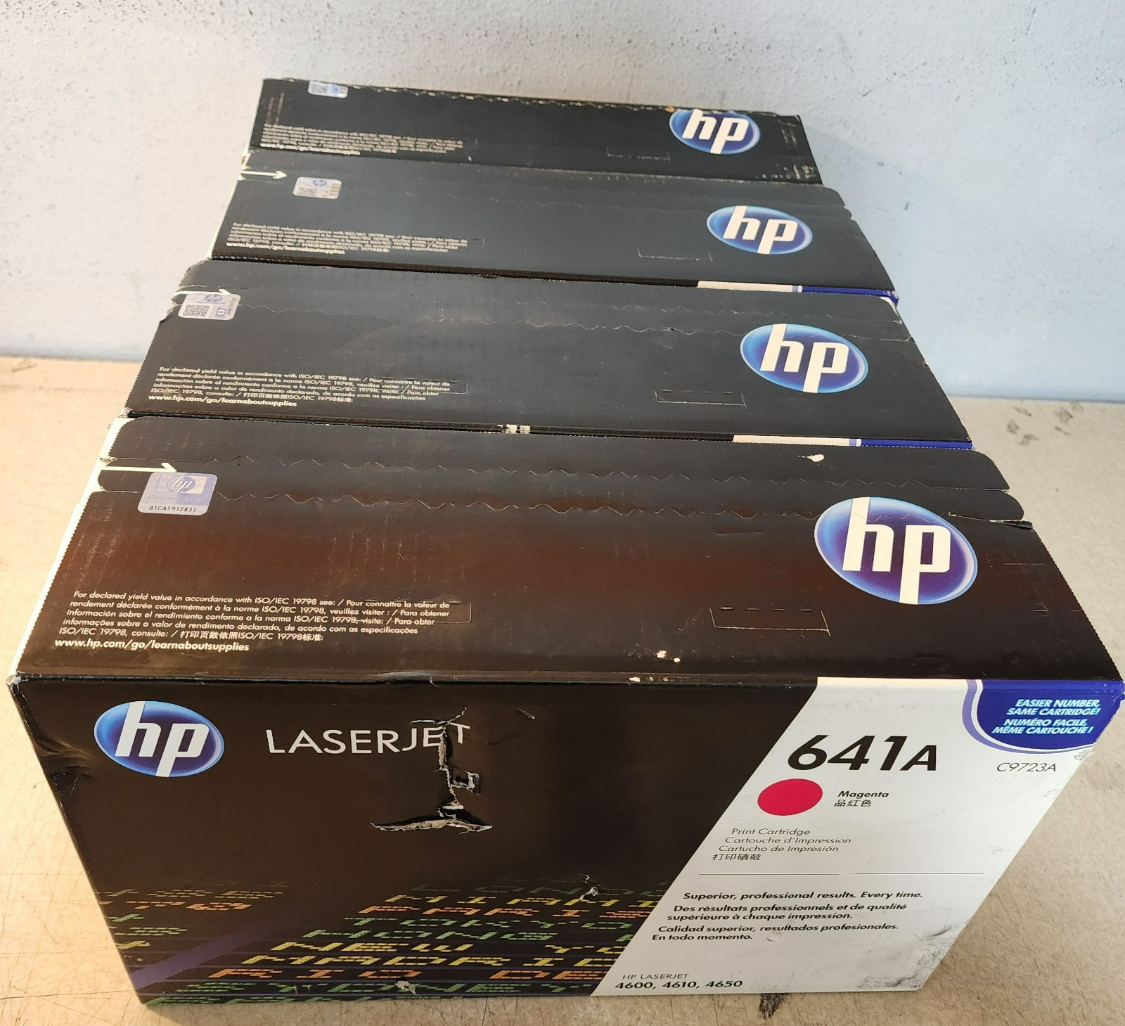 HP C9720a-9723a Set Of 4 BCMY Toner Cartridges Genuine New Sealed 