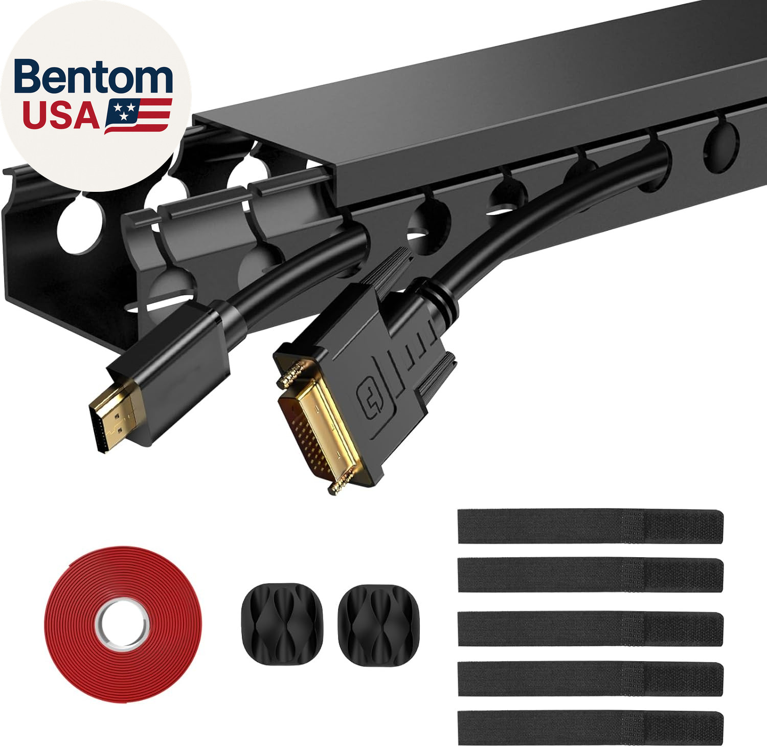 Updated Cable Raceway Kit - 77 (5X15.4) Inch Open Slot Wire Covers for Cords, un