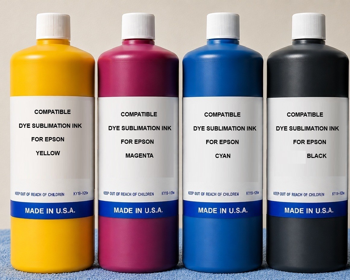 4 x COMPATIBLE EPSON SUBLIMATION BULK INK REFILL  FOR ECO TANK PRINTERS C-Y-M-K
