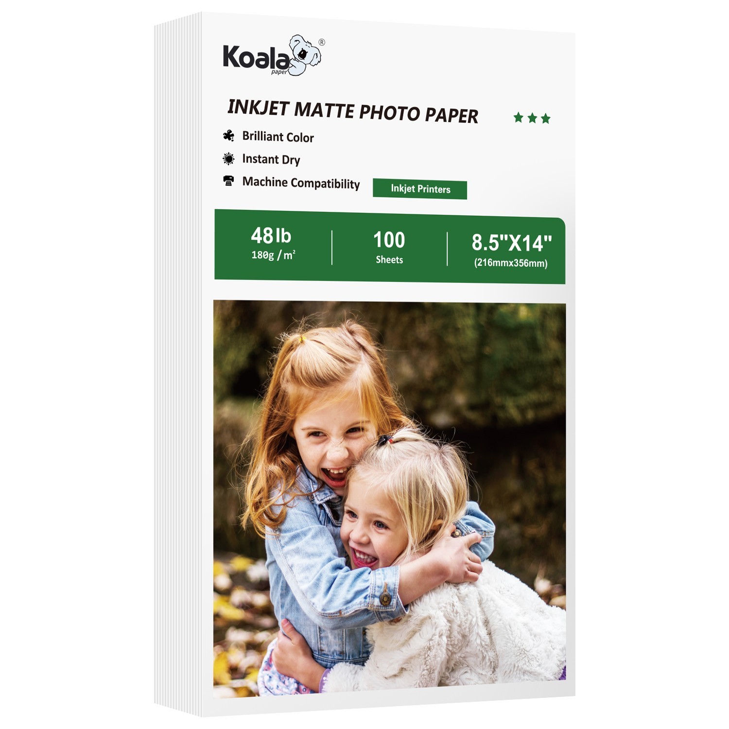 Lot 100-300 Koala Premium Matte Photo Paper 8.5x14 48lb for Inkjet Printers