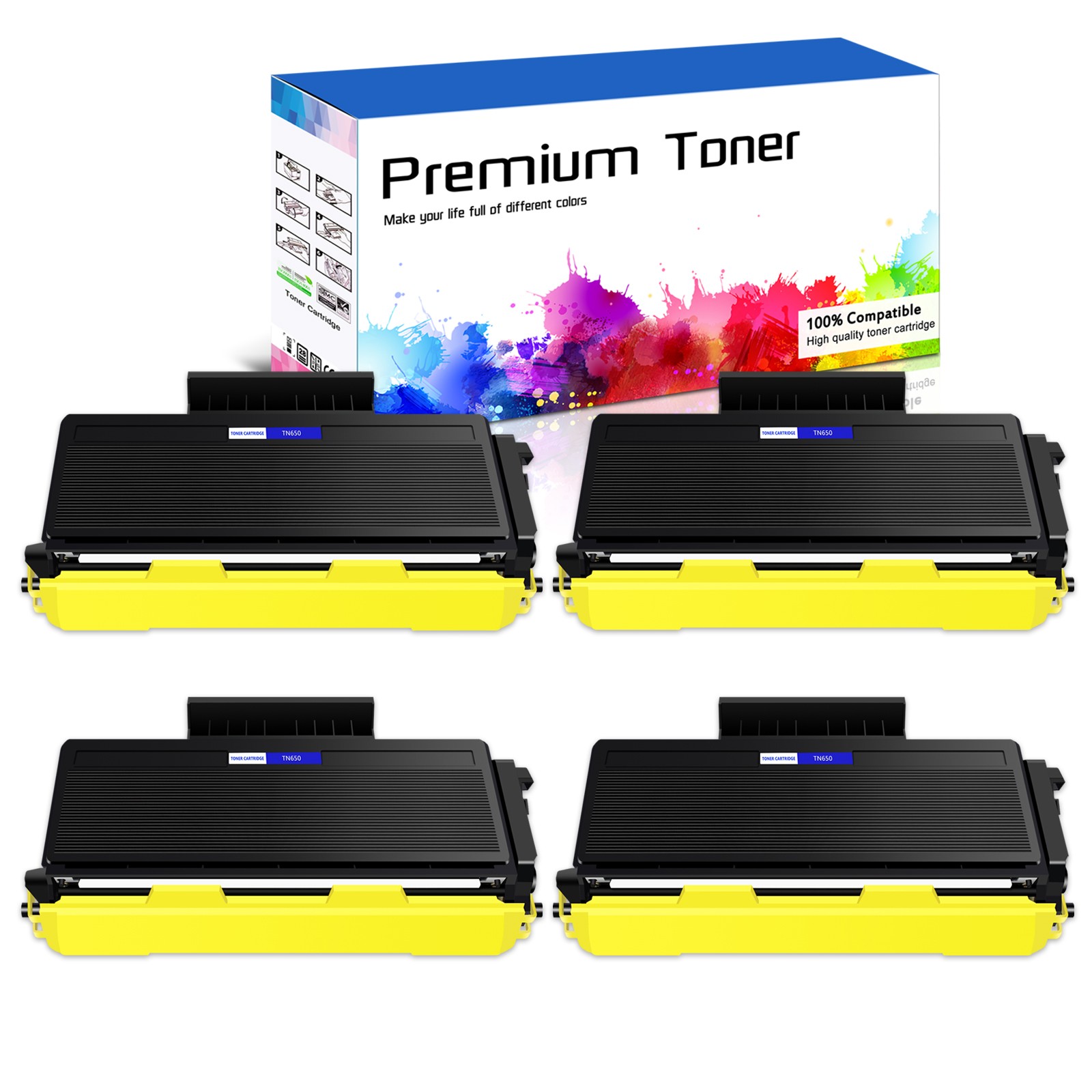 4PK TN650 Toner Cartridge For Brother DCP-8085DN HL-5370DW MFC-8690DW MFC-8880DN