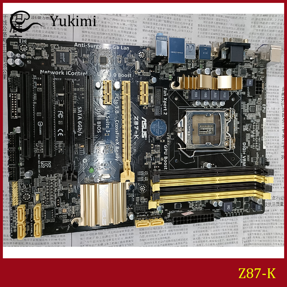 FOR ASUS Z87-K DDR3*4 32GB LGA 1150 HDMI VGA DVI ATX Motherboard Test OK