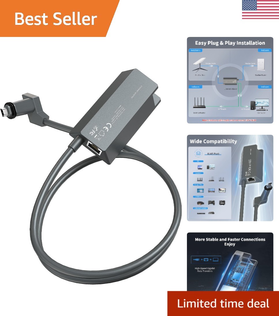 Compact Starlink Gen 2 Ethernet Adapter | Boost Your Internet Performance Easily