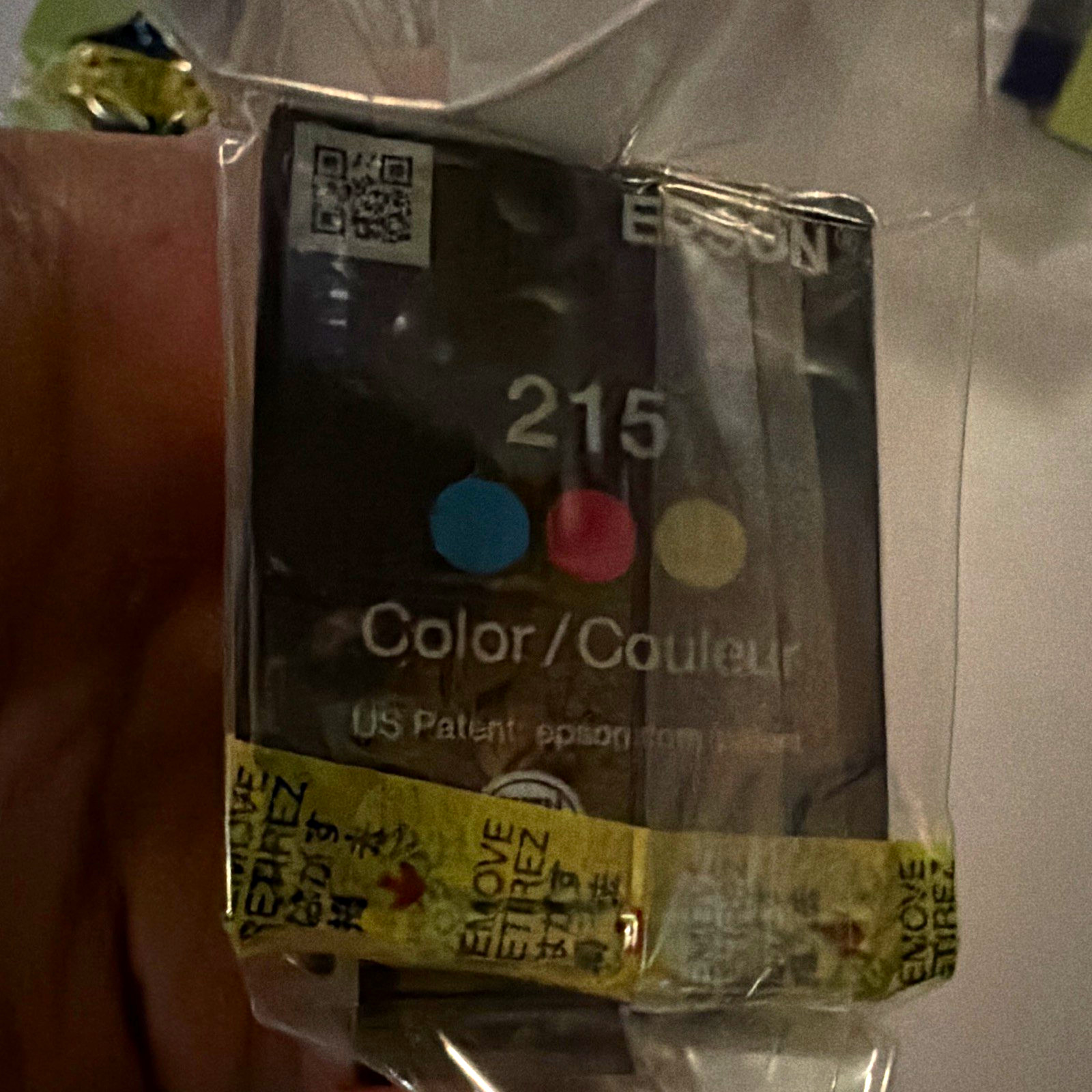 Epson Genuine/Original 215 Tri-Color Ink Cartridge, Model Epson 215