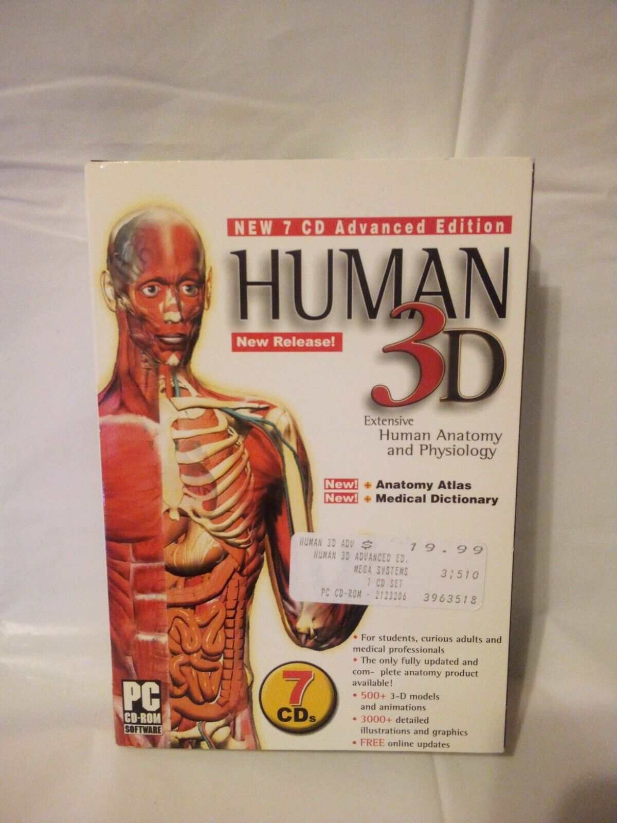 Human 3D Advanced Edition 7-Disc Set PC CD anatomy physiology learning study