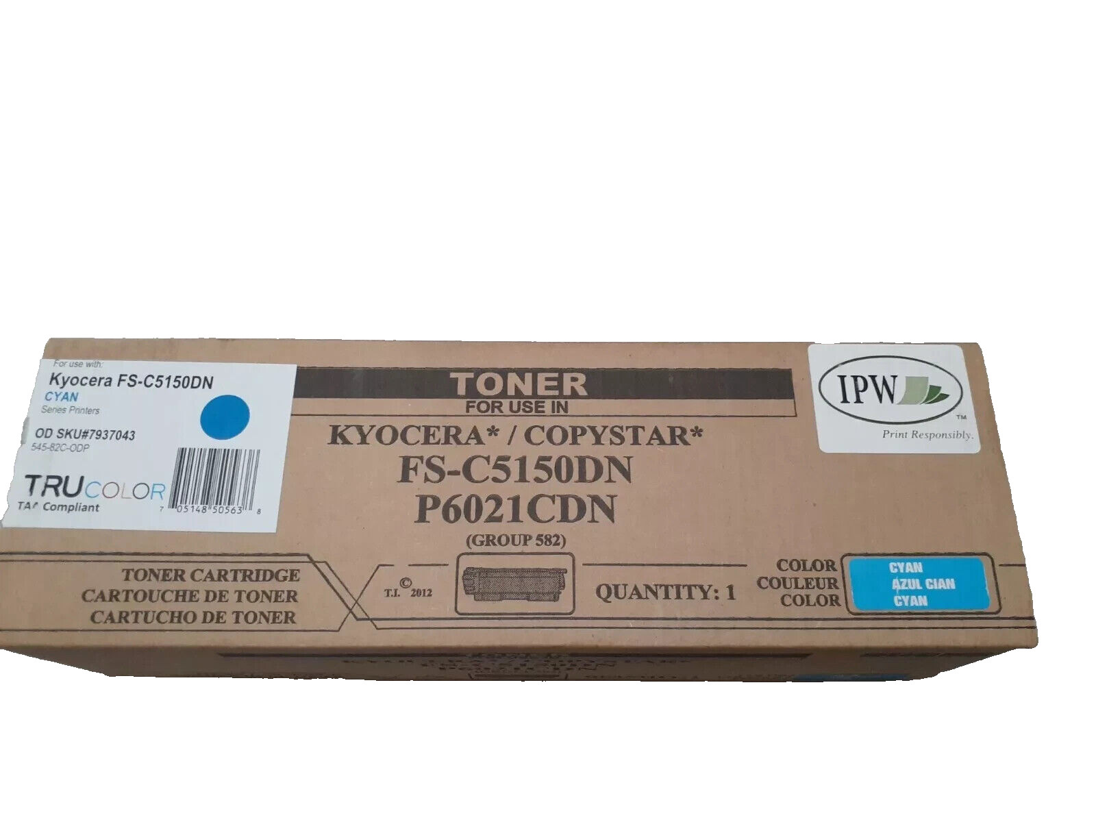 Toner for use in Kyocera / Copystar FS-C5150DN, P6021CDN